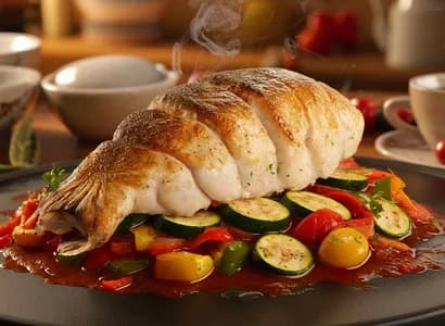 Baked Cod with Ratatouille