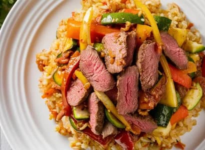 Grass-Fed Beef Stir-Fry With Cauliflower Rice