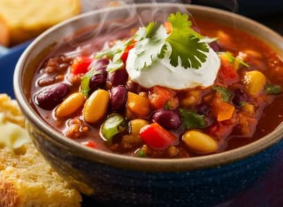 Vegetarian Chili with Cornbread