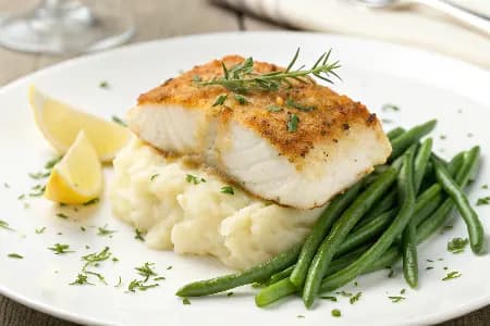 Baked Cod with Mashed Potato