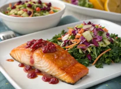 Grilled Salmon With Kale