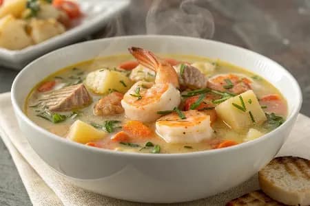 Seafood Chowder with Fish Bone Broth