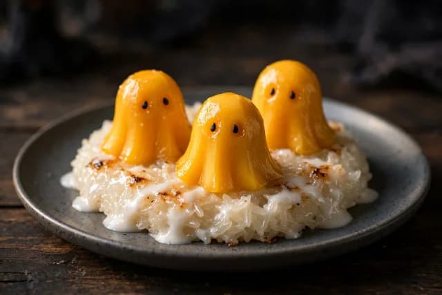 Mango Sticky Rice Ghost Bites