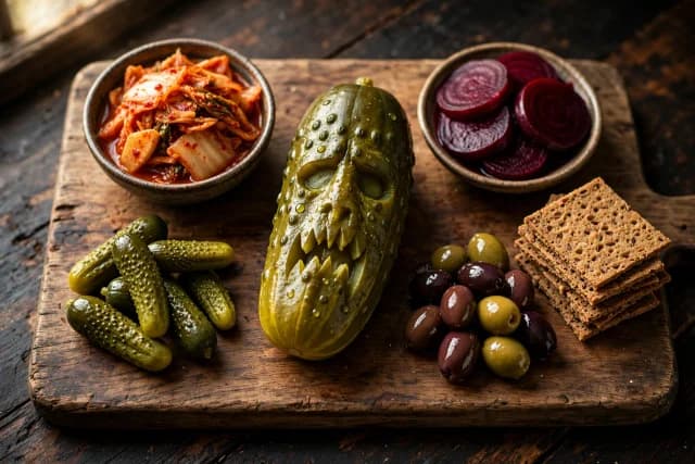 Ghoulish Pickle and Ferment Board