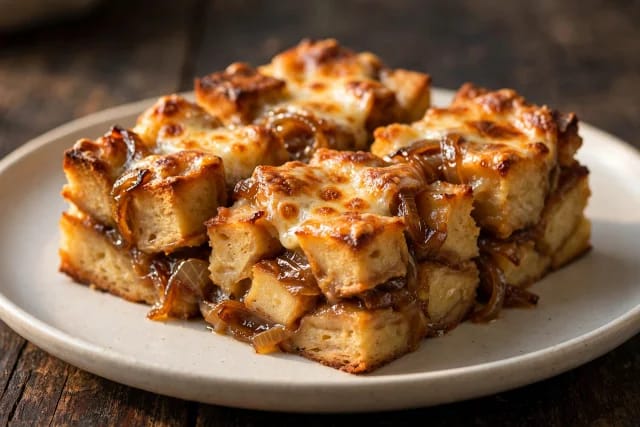 Caramelized Onion and Gruyère Bread Pudding