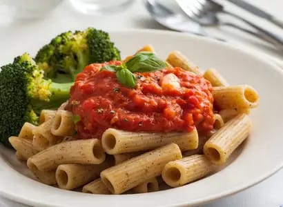Soft-cooked Pasta with Marinara Sauce