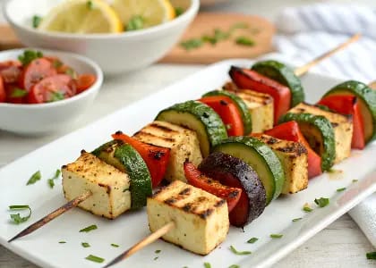 Grilled Vegetable and Tofu Kebabs