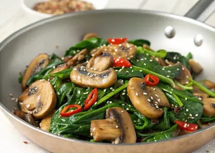 Mushroom and Spinach Stir-fry