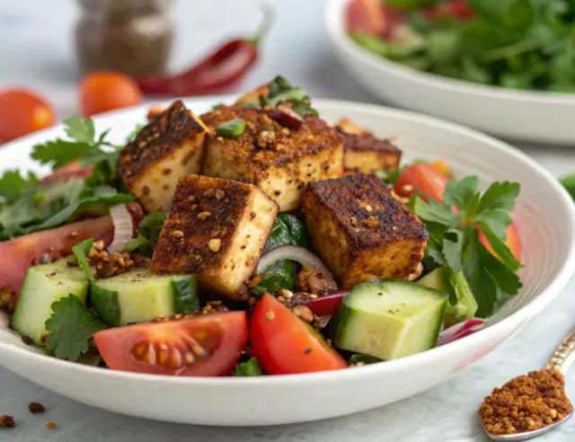 Zaatar and Sumac Roasted Tofu Salad