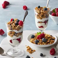 Greek Yogurt Parfait with Savory Granola Vegetarian Breakfast Ideas