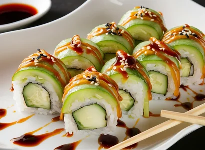 Cucumber and Avocado Sushi Rolls