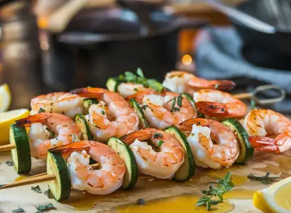 Grilled Shrimp Skewers with Zucchini