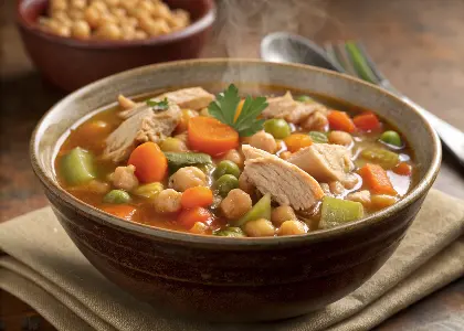 Slow-Cooker Chicken Chickpea Soup