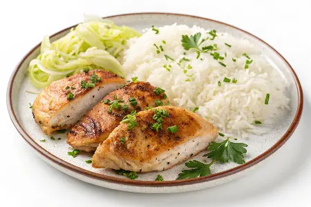 Baked Chicken Breasts with White Rice