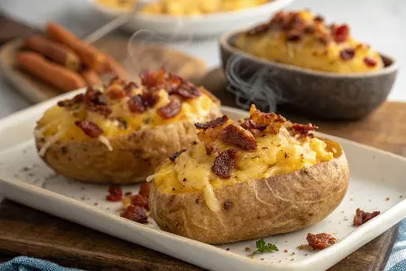 Cheddar Bacon Twice‑Baked Potatoes