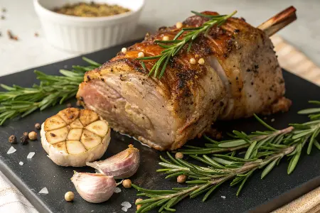 Garlic and Rosemary Leg of Lamb