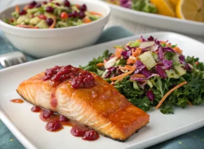 Grilled Salmon With Kale