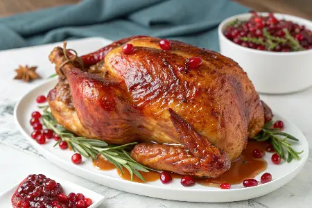 Pomegranate-Glazed Roast Turkey