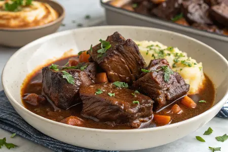 Red Wine‑Braised Beef Short Ribs