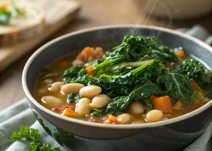 Sautéed Kale and White Bean Soup