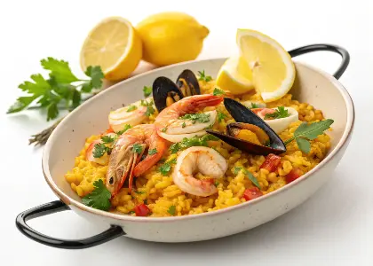 Seafood Paella with Saffron Rice