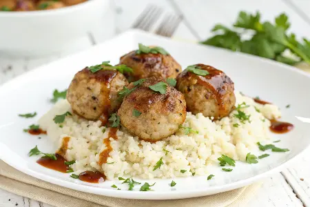 Turkey Meatballs with Cauliflower Rice