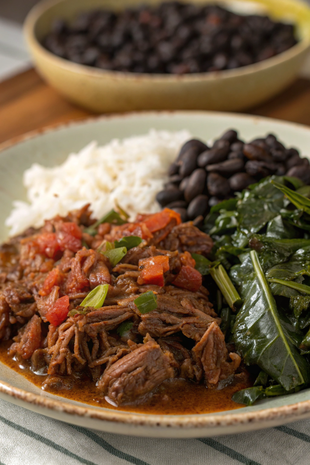 Beef Ropa Vieja with Collard Green Congri | High Protein Dinners | High Protein Recipes