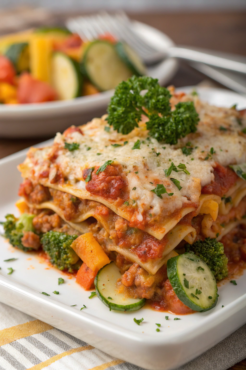 Chicken Lasagna with Garden Marinara | High Protein Meals | High Protein Meal Prep | High Protein Diet