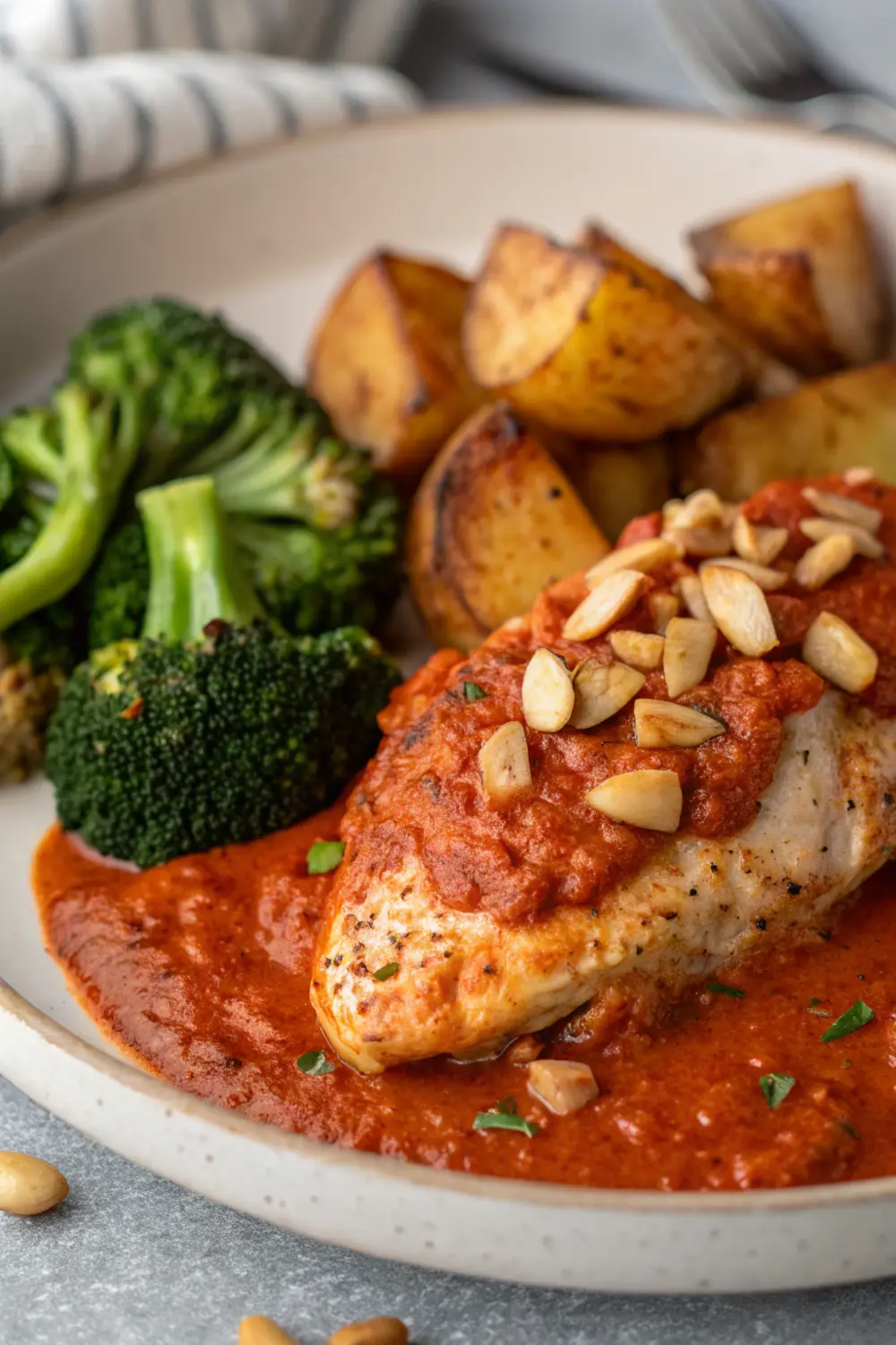 Chicken with Romesco Sauce and Potatoes