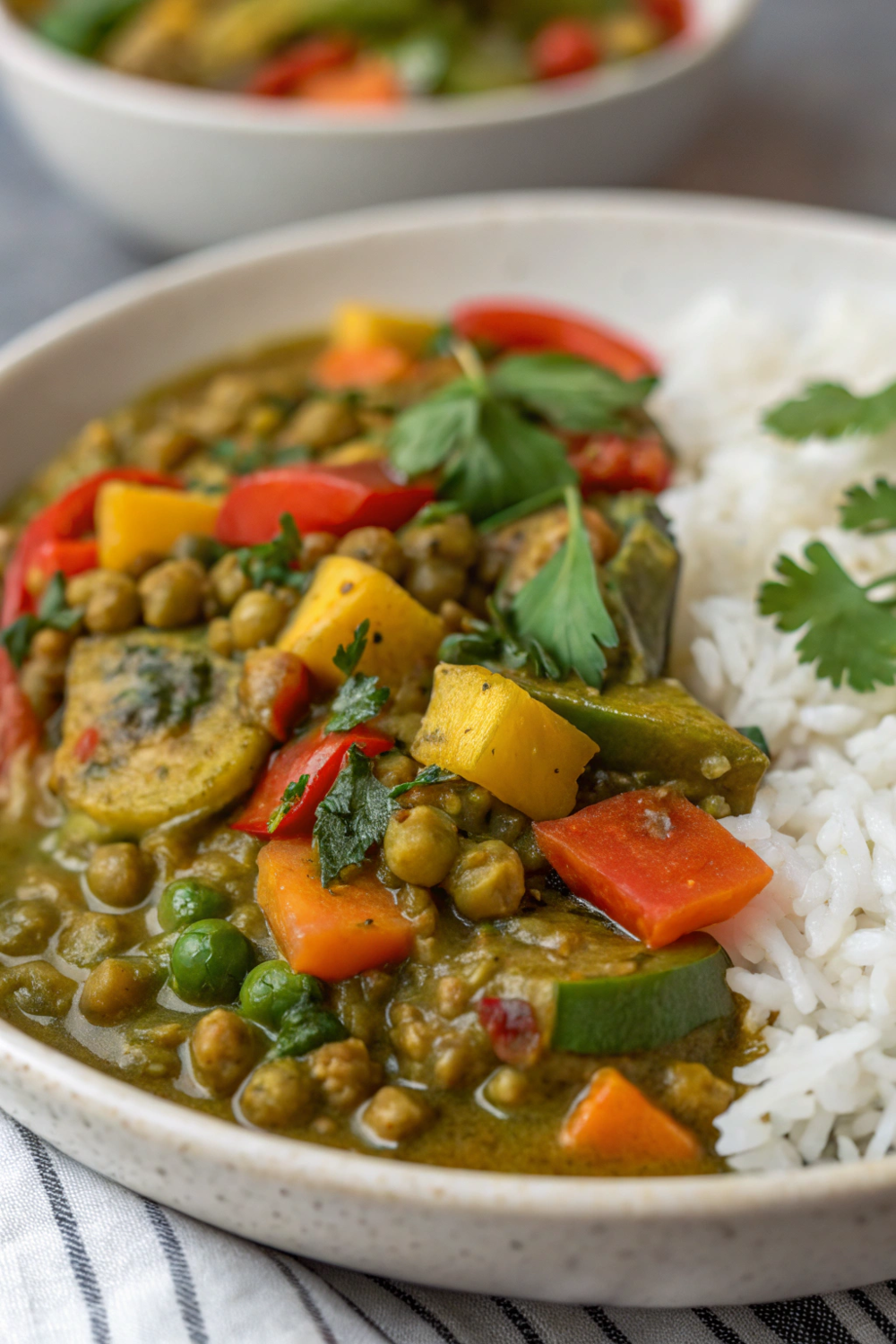 Green Curry Lentils with Vegetables | High Protein Vegetarian Dishes
