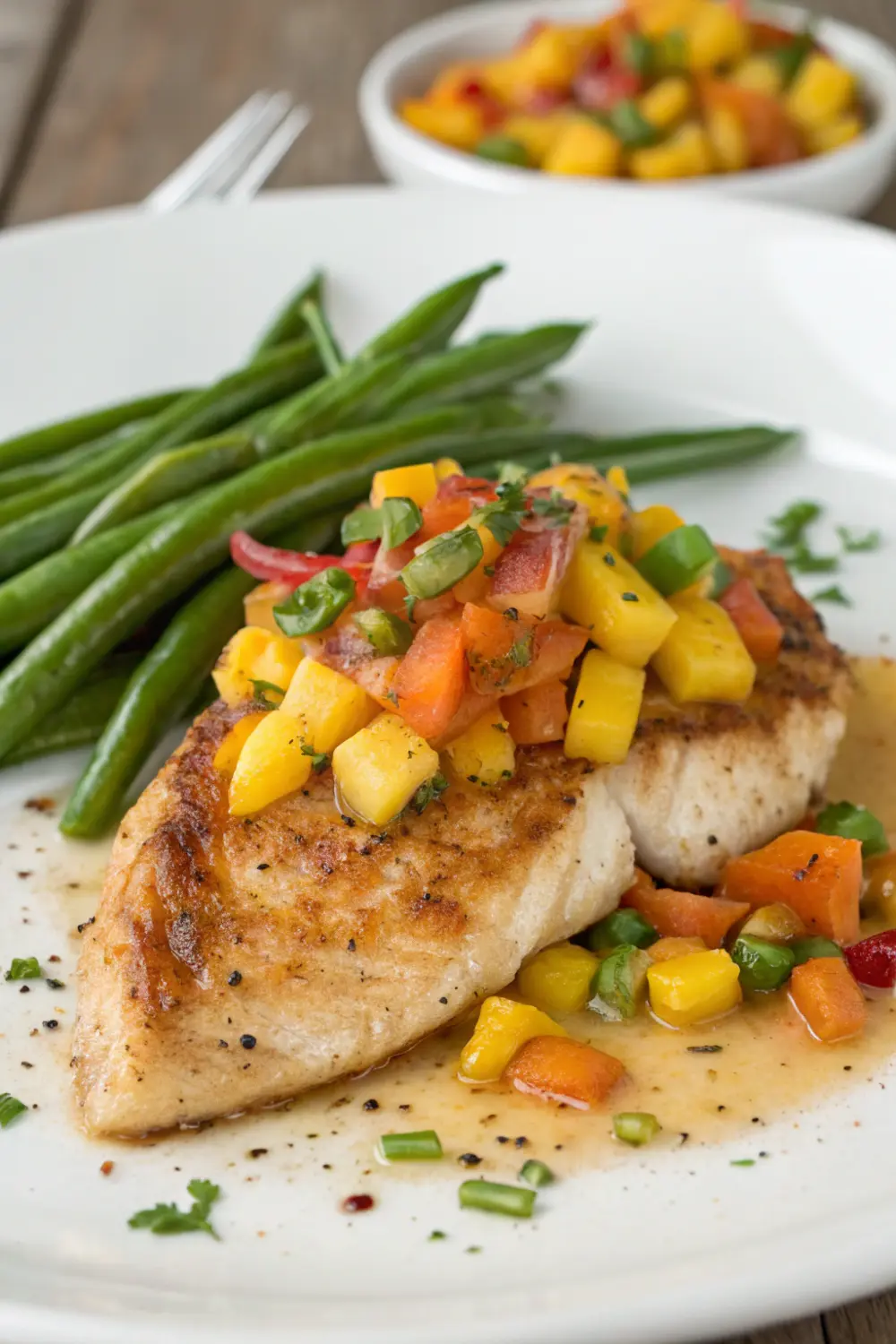 Jerk Spiced Tilapia with Mango Pineapple Salsa | Mediterranean Diet | Mediterranean Recipes