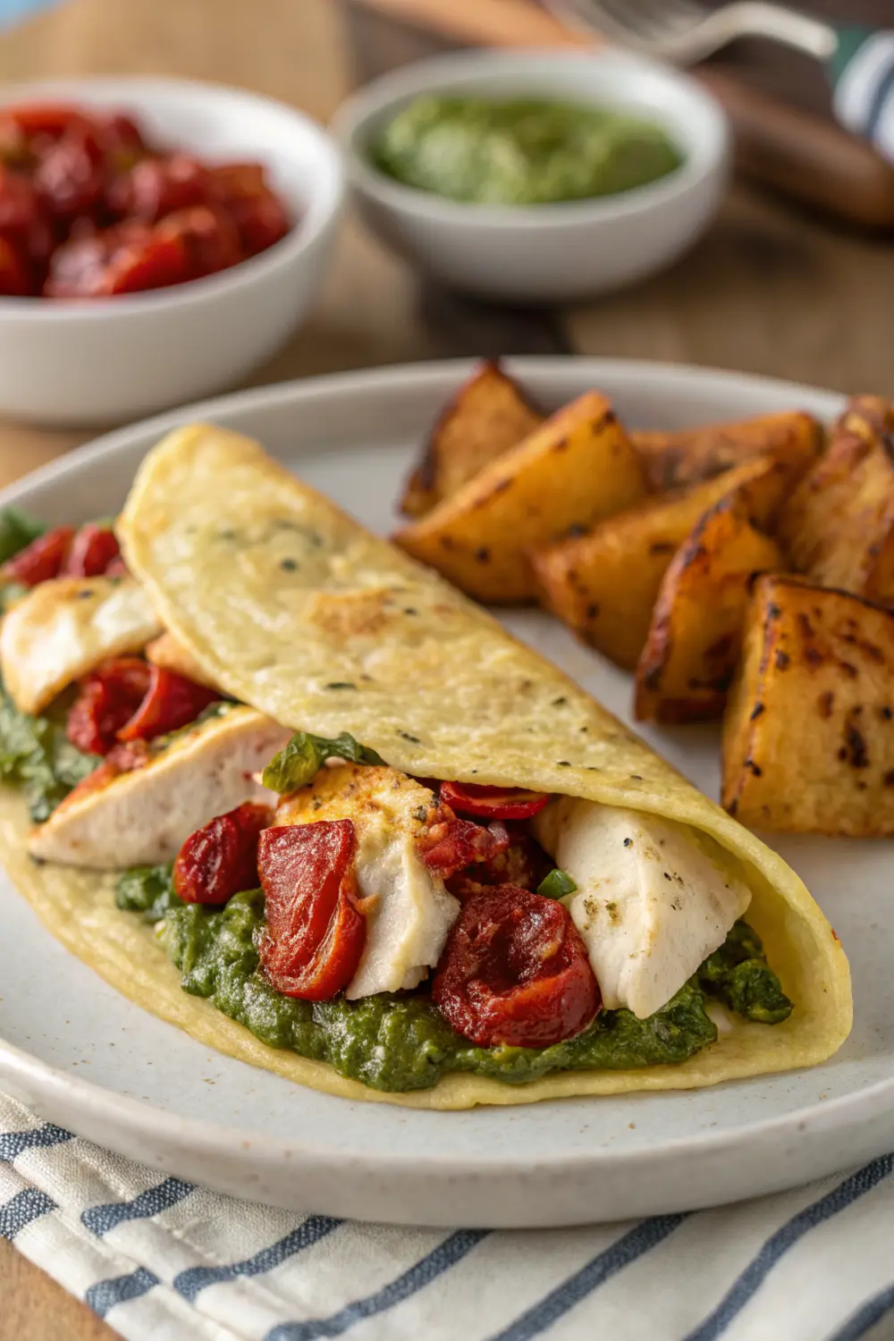 Mediterranean Chicken Crepe