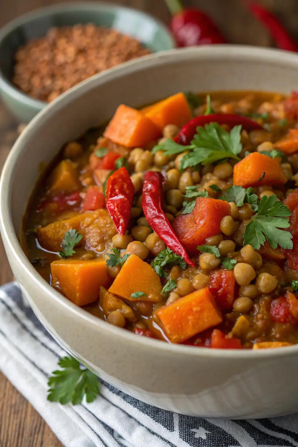 Moroccan Lentil and Sweet Potato Stew