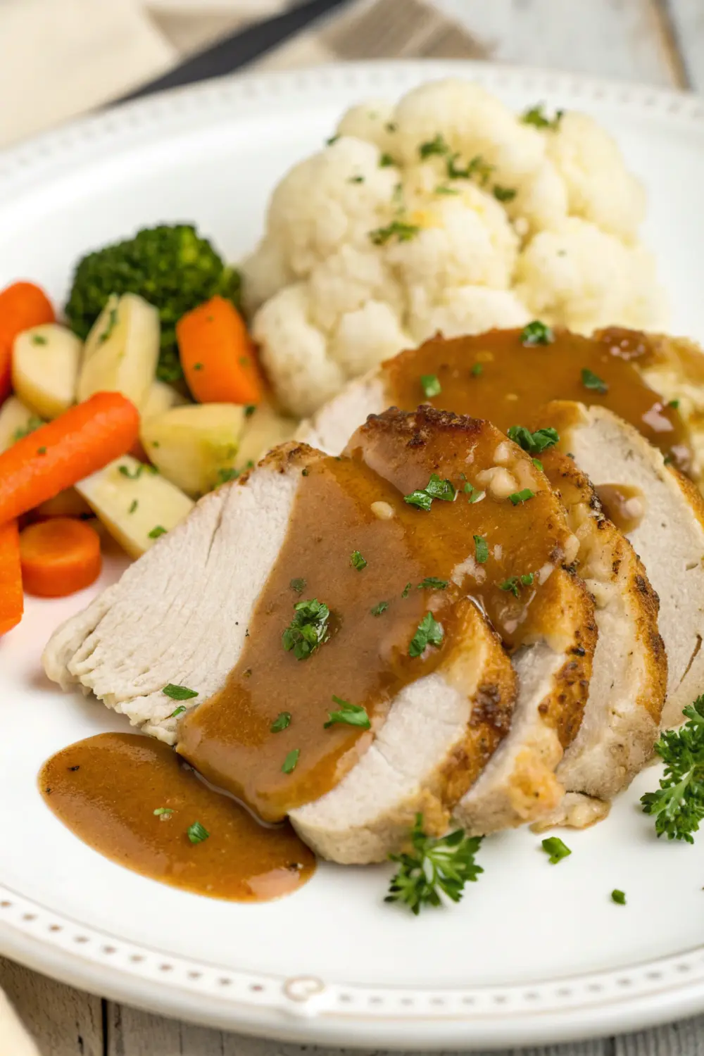 Turkey Breast with Herbed Brown Gravy