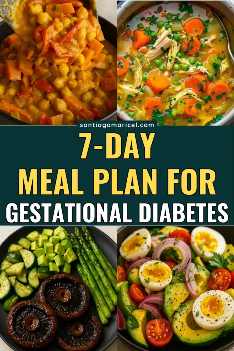 This 7-day meal plan for gestational diabetes features easy-to-follow meals that help manage blood sugar levels while providing essential nutrients for a healthy pregnancy.