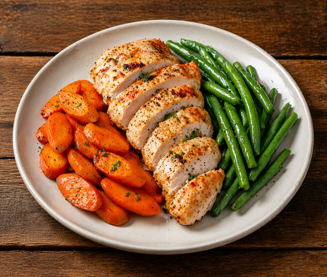 Baked Chicken with Carrots and Green Beans Perfect for a Low Histamine Diet Plan